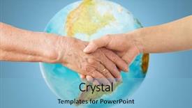  Presentation with charity - Beautiful slides featuring woman holding hands over blue backdrop and a light blue colored foreground