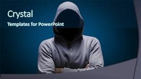  Presentation with calvary religious cross against - PPT theme having intruder - hacker standing with arms crossed background and a ocean colored foreground