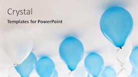  Presentation with balloons blue - Theme with blue-balloons-in-birthday-party background and a light gray colored foreground