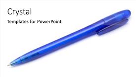  Presentation with ink - Colorful PPT layouts enhanced with blue ballpoint pen isolated backdrop and a white colored foreground