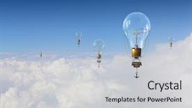  Presentation with high voltag line - Beautiful theme featuring blue baloons - aerostats flying high backdrop and a light gray colored foreground