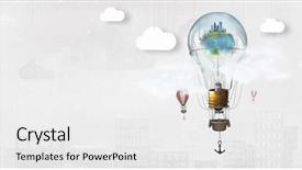  Presentation with high fidelity - Theme having blue baloons - aerostats flying high background and a  colored foreground