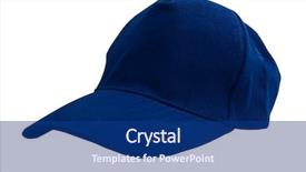  Presentation with clipping - PPT theme with blue baseball cap isolated background and a navy blue colored foreground