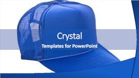  Presentation with baseball - Slide deck having blue baseball hat isolated background and a  colored foreground