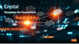  Presentation with social media - Colorful slides enhanced with blue based technology - social communication and networking mixed backdrop and a wine colored foreground