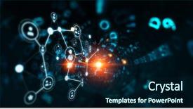  Presentation with social media platforms - Audience pleasing presentation consisting of blue based technology - social communication and networking mixed backdrop and a navy blue colored foreground