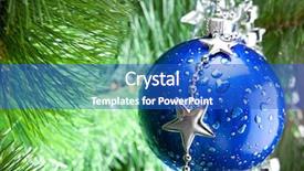  Presentation with silver christmas - Beautiful presentation design featuring blue bauble with silver decoration on the christmas tree backdrop and a cobalt blue colored foreground