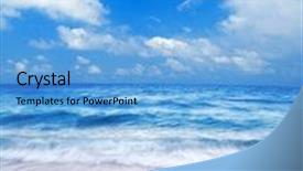  Presentation with blue waves - Theme having blue beach summertime at beautiful blue beach with waves background and a light blue colored foreground