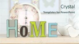  Presentation with white letters - Cool new PPT layouts with blue birds - home in colorful letters backdrop and a  colored foreground