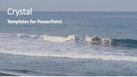  Presentation with sound wave physics - Colorful slide set enhanced with blue black edge - beautiful sea and ocean wave backdrop and a  colored foreground