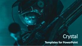  Presentation with blue laser - Cool new theme with blue black edge - man of the future backdrop and a navy blue colored foreground