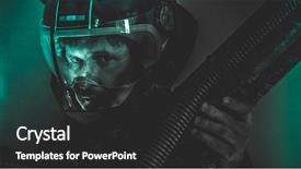  Presentation with spaceman - Cool new theme with blue black edge - spaceman man of the future backdrop and a dark gray colored foreground