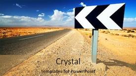  Presentation with sahara - Colorful slide set enhanced with blue blank - sahara desert road backdrop and a yellow colored foreground