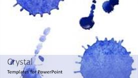  Presentation with blue - Presentation design with blue-blots-isolated-on-white background and a light blue colored foreground