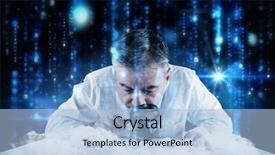  Presentation with binary blue - Cool new slide set with blue blurred letters falling backdrop and a light blue colored foreground