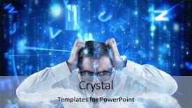  Presentation with binary blue - Presentation theme featuring blue blurred letters falling background and a  colored foreground