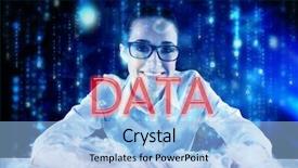  Presentation with binary blue - Cool new PPT theme with blue blurred letters falling backdrop and a  colored foreground