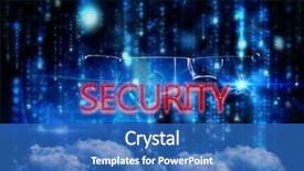  Presentation with security - Audience pleasing presentation consisting of blue blurred letters falling backdrop and a teal colored foreground