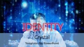  Presentation with binary blue - Beautiful PPT theme featuring blue blurred letters falling backdrop and a light blue colored foreground