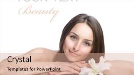  Presentation with face massage spa skin - Cool new presentation theme with blue border - beautiful spa woman portrait clear backdrop and a coral colored foreground
