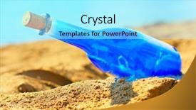  Presentation with bottle - Cool new slides with genie - blue bottle in sand backdrop and a arctic colored foreground