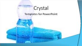  Presentation with water sports - Audience pleasing PPT theme consisting of blue bottle of water sports towel and exercise equipment isolated against a white background backdrop and a white colored foreground