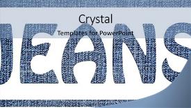  Presentation with jeans - Amazing PPT layouts having blue bottom line - inscription jeans on jeans background backdrop and a light blue colored foreground