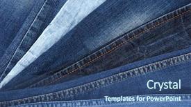  Presentation with jeans - Cool new slide deck with blue bottom line - many jeans closeup backdrop and a ocean colored foreground