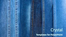  Presentation with jeans - Cool new presentation theme with blue bottom line - many jeans closeup backdrop and a  colored foreground