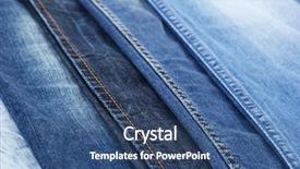  Presentation with jeans - Theme with blue bottom line - many jeans closeup background and a ocean colored foreground