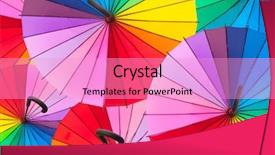  Presentation with blue line - Audience pleasing slide set consisting of blue bottom line - multicolor umbrella abstract background backdrop and a  colored foreground