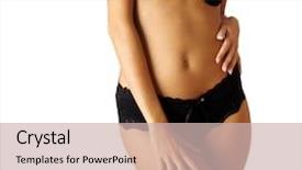  Presentation with slim body - Theme consisting of blue bottom line - slim woman body background and a soft green colored foreground