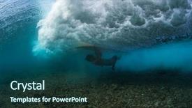  Presentation with wind surfing - Slide set consisting of blue bottom line - surfer perform trick named background and a ocean colored foreground