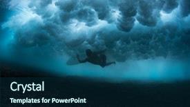  Presentation with ocean wave - Amazing presentation having blue bottom line - underwater view of the surfer backdrop and a ocean colored foreground
