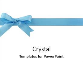 Blue Bow Isolated On White PPT template 62 | CrystalGraphics