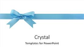  Presentation with blue - Beautiful presentation theme featuring blue bow isolated on white backdrop and a white colored foreground