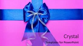  Presentation with pink silk - PPT layouts enhanced with blue bow made from silk background and a lilac colored foreground