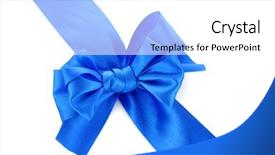  Presentation with five sided blue to white - Slides having blue bow on white background background and a white colored foreground