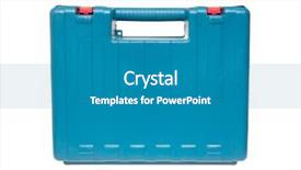  Presentation with white and navy blue - Presentation theme with blue box for tools isolated background and a teal colored foreground