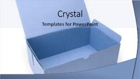  Presentation with lid - Beautiful PPT theme featuring blue box with lid open isolated on white backdrop and a light blue colored foreground