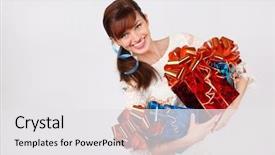  Presentation with red white blue - Colorful slides enhanced with blue boxes with gift backdrop and a white colored foreground