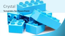  Presentation with white bricks - Presentation featuring blue bricks isolated on white background and a cyan colored foreground