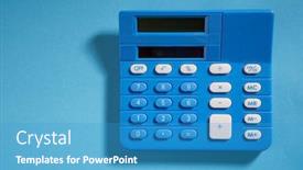  Presentation with bright blue colour for - Presentation theme having blue-bright-calculator background and a teal colored foreground