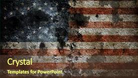  Presentation with abstract red - Presentation theme consisting of black red abstract - worn american flag background background and a tawny brown colored foreground