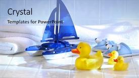  Presentation with bathroom - Slides with blue bubble - toys with white towels background and a light blue colored foreground