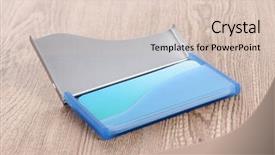  Presentation with business card - Colorful slide set enhanced with young german shepherd playing in the snow backdrop and a coral colored foreground.