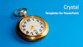  Presentation with blue gold - Beautiful theme featuring blue business compass - time is gold backdrop and a gray colored foreground