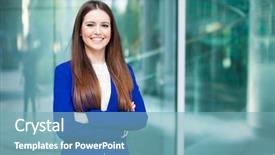  Presentation with business women - PPT theme with blue business women - portrait of a young smiling background and a seafoam green colored foreground