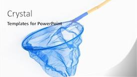  Presentation with net - Beautiful slide set featuring blue-butterfly-net backdrop and a white colored foreground