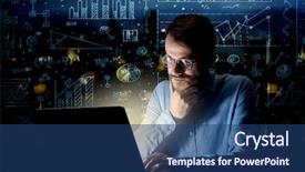  Presentation with blue night - Audience pleasing presentation theme consisting of blue calculations in the background backdrop and a ocean colored foreground